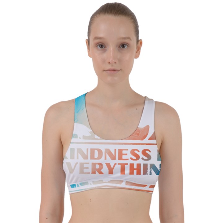 Vegan Animal Lover T- Shirt Kindness Is Everything Vegan Animal Lover T- Shirt Back Weave Sports Bra