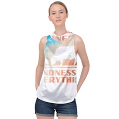 Vegan Animal Lover T- Shirt Kindness Is Everything Vegan Animal Lover T- Shirt High Neck Satin Top by maxcute