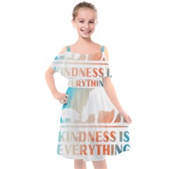 Vegan Animal Lover T- Shirt Kindness Is Everything Vegan Animal Lover T- Shirt Kids  Cut Out Shoulders Chiffon Dress by maxcute