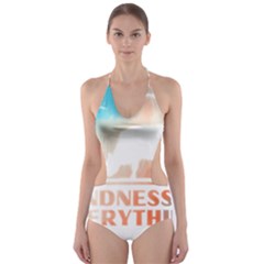 Vegan Animal Lover T- Shirt Kindness Is Everything Vegan Animal Lover T- Shirt Cut-out One Piece Swimsuit by maxcute