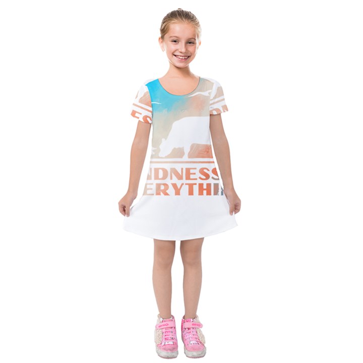 Vegan Animal Lover T- Shirt Kindness Is Everything Vegan Animal Lover T- Shirt Kids  Short Sleeve Velvet Dress