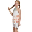 Vegan Animal Lover T- Shirt Kindness Is Everything Vegan Animal Lover T- Shirt Kids  Halter Collar Waist Tie Chiffon Dress View2