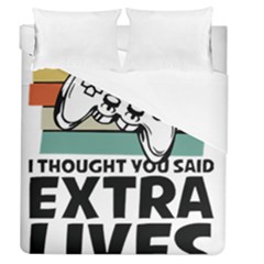 Video Gamer T- Shirt Exercise I Thought You Said Extra Lives - Gamer T- Shirt Duvet Cover (queen Size) by maxcute