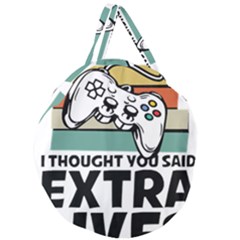 Video Gamer T- Shirt Exercise I Thought You Said Extra Lives - Gamer T- Shirt Giant Round Zipper Tote by maxcute