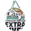 Video Gamer T- Shirt Exercise I Thought You Said Extra Lives - Gamer T- Shirt Giant Round Zipper Tote View1