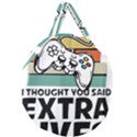 Video Gamer T- Shirt Exercise I Thought You Said Extra Lives - Gamer T- Shirt Giant Round Zipper Tote View2