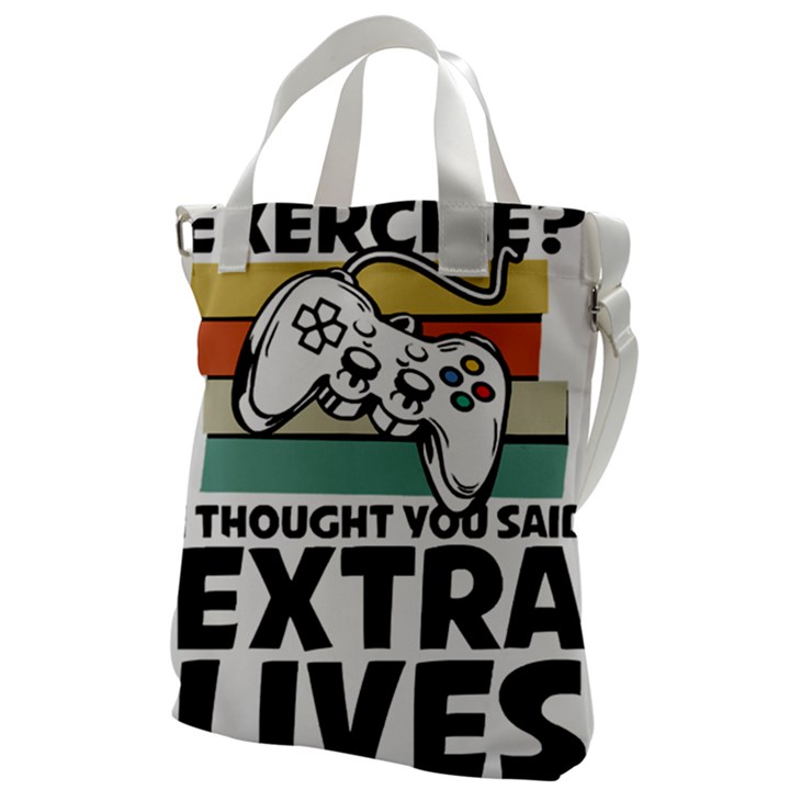 Video Gamer T- Shirt Exercise I Thought You Said Extra Lives - Gamer T- Shirt Canvas Messenger Bag