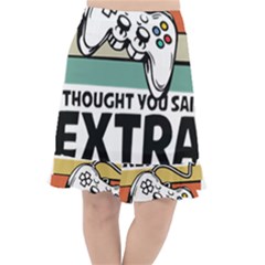 Video Gamer T- Shirt Exercise I Thought You Said Extra Lives - Gamer T- Shirt Fishtail Chiffon Skirt by maxcute