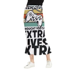 Video Gamer T- Shirt Exercise I Thought You Said Extra Lives - Gamer T- Shirt Maxi Fishtail Chiffon Skirt by maxcute