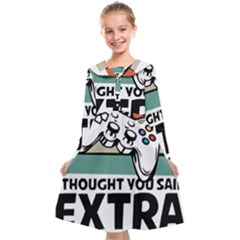 Video Gamer T- Shirt Exercise I Thought You Said Extra Lives - Gamer T- Shirt Kids  Midi Sailor Dress by maxcute