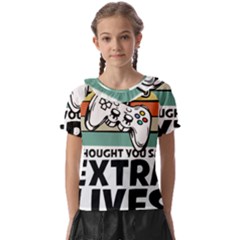 Video Gamer T- Shirt Exercise I Thought You Said Extra Lives - Gamer T- Shirt Kids  Frill Chiffon Blouse by maxcute