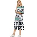 Video Gamer T- Shirt Exercise I Thought You Said Extra Lives - Gamer T- Shirt Double Cuff Midi Dress View2