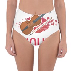 Violin T- Shirt Cool Girls Play Violin T- Shirt Reversible High-waist Bikini Bottoms by maxcute