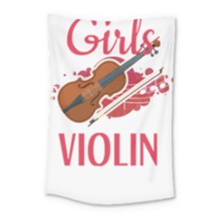 Violin T- Shirt Cool Girls Play Violin T- Shirt Small Tapestry by maxcute