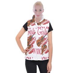 Violin T- Shirt Cool Girls Play Violin T- Shirt Women s Button Up Vest by maxcute