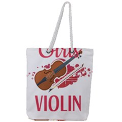 Violin T- Shirt Cool Girls Play Violin T- Shirt Full Print Rope Handle Tote (large) by maxcute