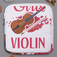 Violin T- Shirt Cool Girls Play Violin T- Shirt Mini Square Pouch by maxcute