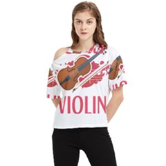 Violin T- Shirt Cool Girls Play Violin T- Shirt One Shoulder Cut Out Tee by maxcute