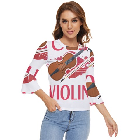 Violin T- Shirt Cool Girls Play Violin T- Shirt Bell Sleeve Top by maxcute