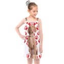 Vizsla Gifts T- Shirt Cool Vizsla Valentine Heart Paw Vizsla Dog Lover Valentine Costume T- Shirt Kids  Overall Dress View1