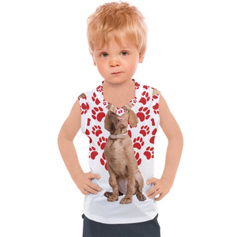 Vizsla Gifts T- Shirt Cool Vizsla Valentine Heart Paw Vizsla Dog Lover Valentine Costume T- Shirt Kids  Sport Tank Top by maxcute