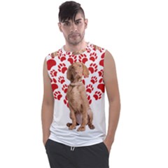 Vizsla Gifts T- Shirt Cool Vizsla Valentine Heart Paw Vizsla Dog Lover Valentine Costume T- Shirt Men s Regular Tank Top by maxcute