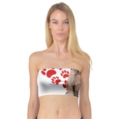 Weimaraner Gifts T- Shirt Cool Weimaraner Valentine Heart Paw Weimaraner Dog Lover Valentine Costume Bandeau Top by maxcute