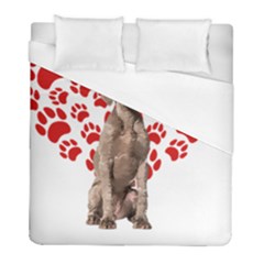 Weimaraner Gifts T- Shirt Cool Weimaraner Valentine Heart Paw Weimaraner Dog Lover Valentine Costume Duvet Cover (full/ Double Size) by maxcute