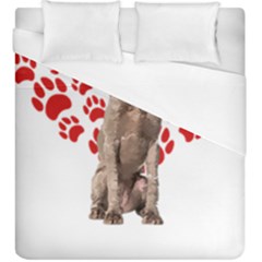 Weimaraner Gifts T- Shirt Cool Weimaraner Valentine Heart Paw Weimaraner Dog Lover Valentine Costume Duvet Cover (king Size) by maxcute