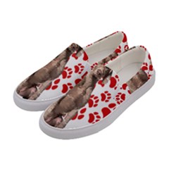 Weimaraner Gifts T- Shirt Cool Weimaraner Valentine Heart Paw Weimaraner Dog Lover Valentine Costume Women s Canvas Slip Ons by maxcute