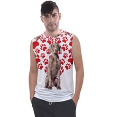 Weimaraner Gifts T- Shirt Cool Weimaraner Valentine Heart Paw Weimaraner Dog Lover Valentine Costume Men s Regular Tank Top by maxcute