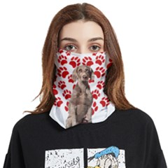 Weimaraner Gifts T- Shirt Cool Weimaraner Valentine Heart Paw Weimaraner Dog Lover Valentine Costume Face Covering Bandana (two Sides) by maxcute