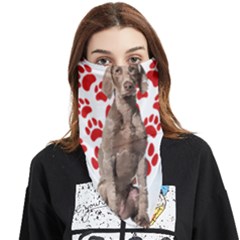 Weimaraner Gifts T- Shirt Cool Weimaraner Valentine Heart Paw Weimaraner Dog Lover Valentine Costume Face Covering Bandana (triangle) by maxcute