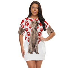 Weimaraner Gifts T- Shirt Cool Weimaraner Valentine Heart Paw Weimaraner Dog Lover Valentine Costume Just Threw It On Dress