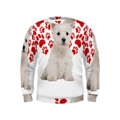 West Highland White Terrier Gift T- Shirt Cute West Highland White Terrier Valentine Heart Paw West Kids  Sweatshirt