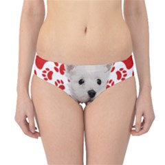 West Highland White Terrier Gift T- Shirt Cute West Highland White Terrier Valentine Heart Paw West Hipster Bikini Bottoms by maxcute