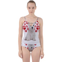 West Highland White Terrier Gift T- Shirt Cute West Highland White Terrier Valentine Heart Paw West Cut Out Top Tankini Set by maxcute