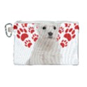 West Highland White Terrier Gift T- Shirt Cute West Highland White Terrier Valentine Heart Paw West Canvas Cosmetic Bag (Large) View1