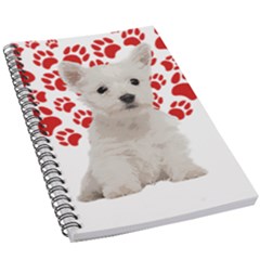 West Highland White Terrier Gift T- Shirt Cute West Highland White Terrier Valentine Heart Paw West 5 5  X 8 5  Notebook by maxcute