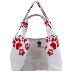 West Highland White Terrier Gift T- Shirt Cute West Highland White Terrier Valentine Heart Paw West Double Compartment Shoulder Bag by maxcute