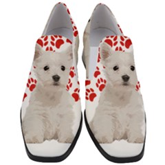 West Highland White Terrier Gift T- Shirt Cute West Highland White Terrier Valentine Heart Paw West Women Slip On Heel Loafers by maxcute