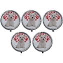 West Highland White Terrier Gift T- Shirt Cute West Highland White Terrier Valentine Heart Paw West Mini Round Pill Box (Pack of 5) View1