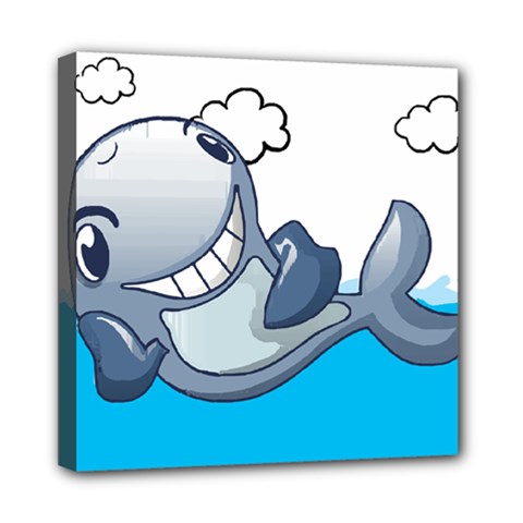 Whale Lovers T- Shirt Cute Whale Kids Water Sarcastic But Do I Have To  T- Shirt Mini Canvas 8  X 8  (stretched) by maxcute