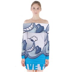 Whale Lovers T- Shirt Cute Whale Kids Water Sarcastic But Do I Have To  T- Shirt Long Sleeve Off Shoulder Dress by maxcute