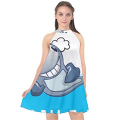 Whale Lovers T- Shirt Cute Whale Kids Water Sarcastic But Do I Have To  T- Shirt Halter Neckline Chiffon Dress  by maxcute