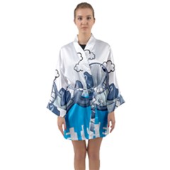 Whale Lovers T- Shirt Cute Whale Kids Water Sarcastic But Do I Have To  T- Shirt Long Sleeve Satin Kimono by maxcute