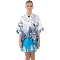 Whale Lovers T- Shirt Cute Whale Kids Water Sarcastic But Do I Have To  T- Shirt Half Sleeve Satin Kimono  by maxcute