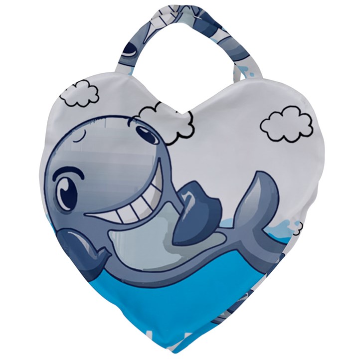 Whale Lovers T- Shirt Cute Whale Kids Water Sarcastic But Do I Have To  T- Shirt Giant Heart Shaped Tote