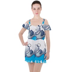 Whale Lovers T- Shirt Cute Whale Kids Water Sarcastic But Do I Have To  T- Shirt Ruffle Cut Out Chiffon Playsuit