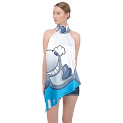 Whale Lovers T- Shirt Cute Whale Kids Water Sarcastic But Do I Have To  T- Shirt Halter Asymmetric Satin Top by maxcute